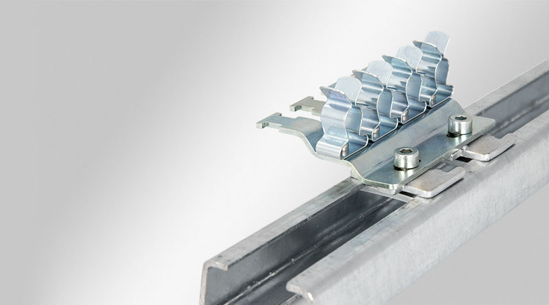 EMC屏蔽夾排組，用于30 mm C型DIN導(dǎo)軌